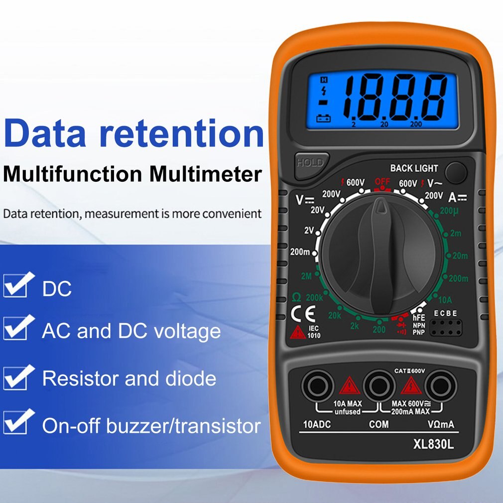 Digital Multimeter High-precision Digital Display Universal Meter Multi-function Resistance And Voltage Measuring Instrument