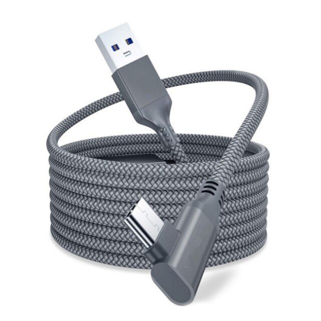 5M Data Line Oplaadkabel Voor Oculus Quest 2 Link Vr Headset Usb 3.0 Type C Data Transfer USB-A naar Type-C Kabel Vr Accessoires: Gray 5M