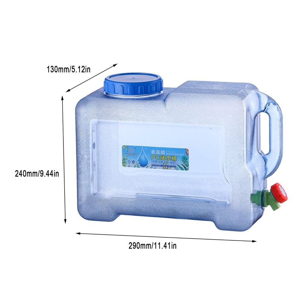 Récipient d'eau 5L de réservoir de stockage de voiture de bidon d'eau de PC de grande capacité avec le robinet