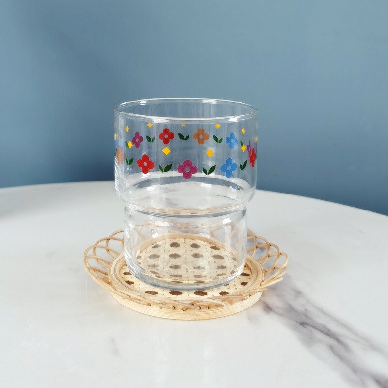 Koreanska små jordgubb glas ins retro glas frukost kopp jordgubbe kopp mjölk kopp värmebeständig vattenflaska vinglas