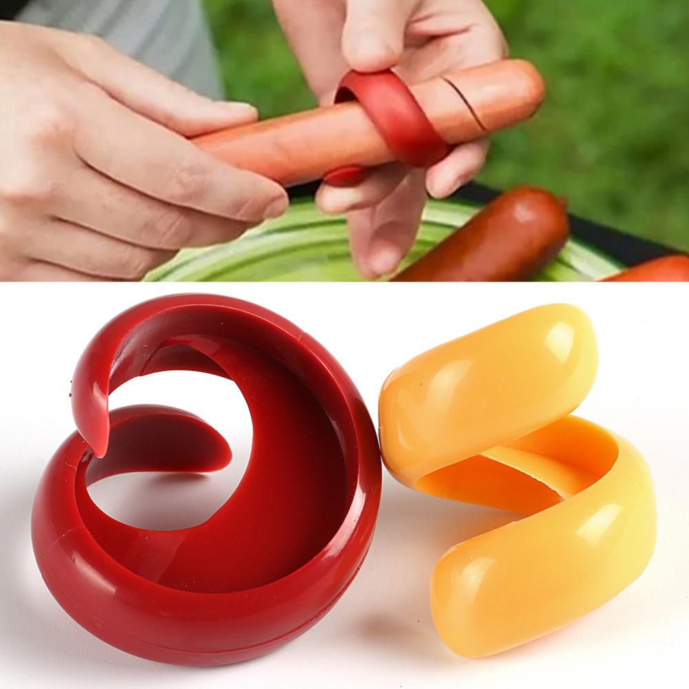 1 Set Great Sausage Spiral Cutter Food Grade Random Color Food Spiral Cutter for Restaurant Manual Sausage Cutter