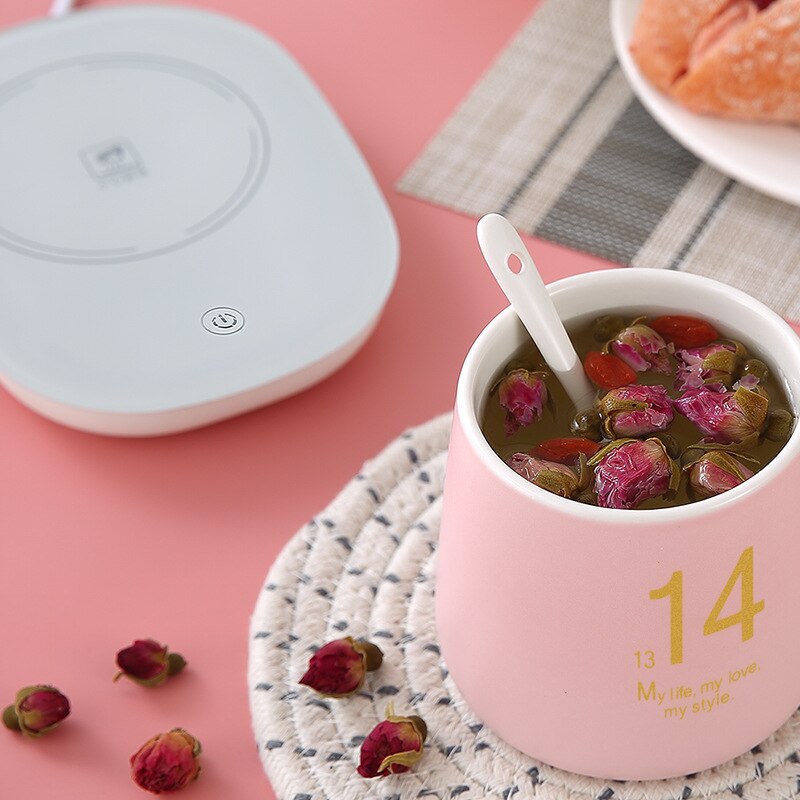 Original portátil taza de grano 220V calentador de calor taza para bebidas tapete mantener la bebida calentador tazas montaña botella de bebé calefacción eléctrica