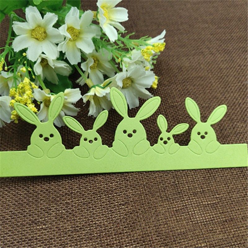 Pâques lapin famille métal découpe meurt pochoir pour bricolage Scrapbooking Album Photo gaufrage papier cartes artisanat découpe
