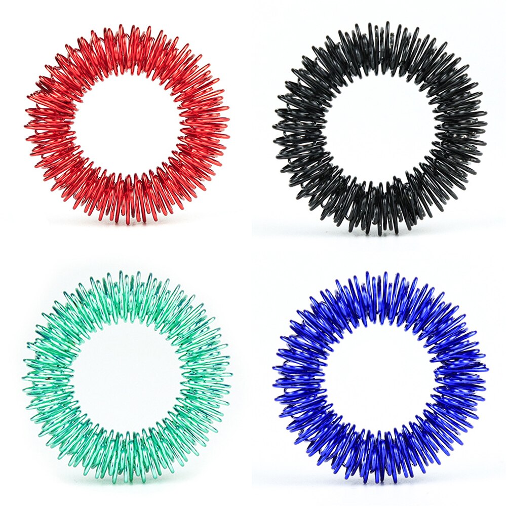 Spiky Sensory Anxiety Ring for Finger Massage Hand Acupressure Massager Fidget Rings Toy Stress Relief Circulation Rings