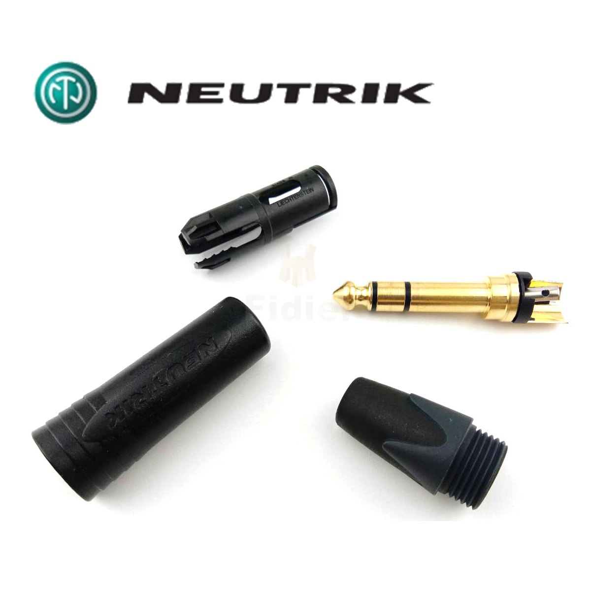 Neutrik NP3X-B three core straight plug 6.5mm stereo TRS balance plug gold plated black