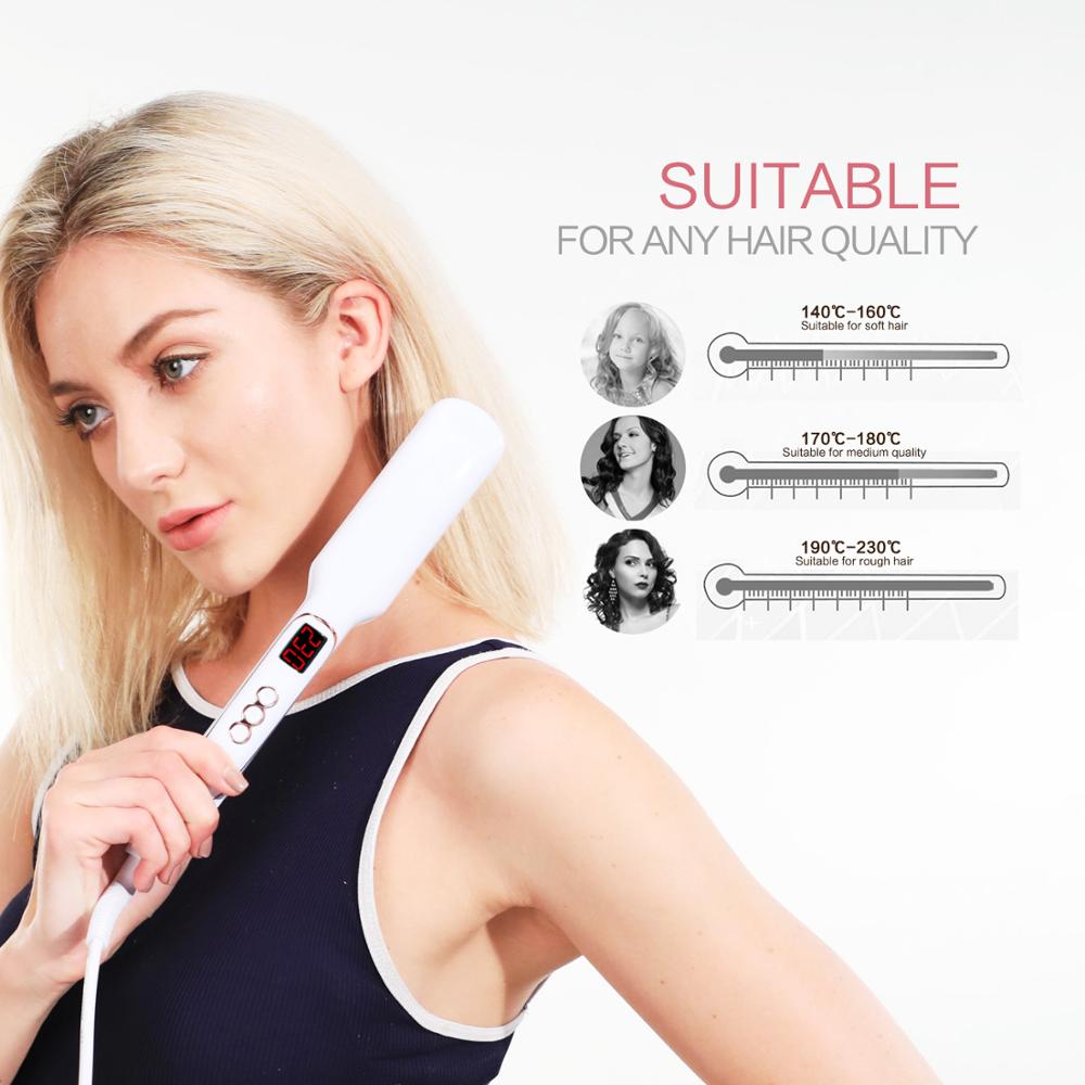 Fluffy Hair Straightener & Volumizing Iron Digital Flat Iron With LCD Display Electric Fluffy Styling Hair Lifter Salon Tool