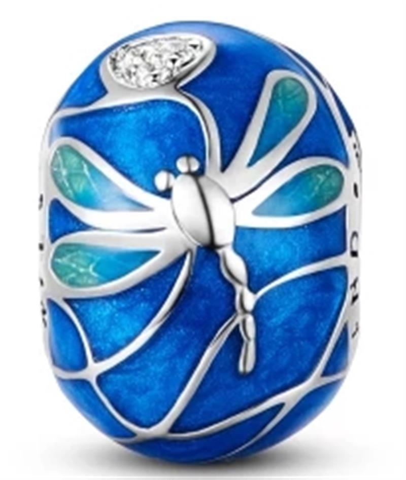 DALARAN 925 Sterling Silver Charms Blue Moon Star Beads For DIY Enamel Fine Jewelry Making Fit Original Charm Bracelets Necklace: 13.7 x 10.6
