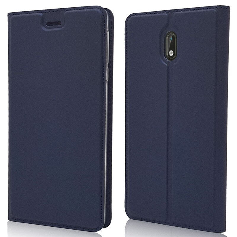 Leren hoesje voor coque nokia 3 hoesje voor fundas nokia 3 nokia 3 ta-1032 ta-1020 ta-1028 cover magnetische flip portemonnee telefoonhoesje: Blauw