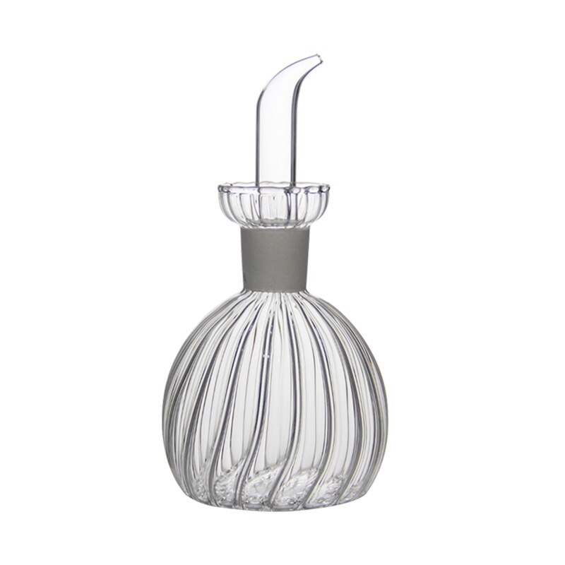 High boron silicone glass oil vinegar jug soy sauce pot seal seasoning pot striped jug: 500ml