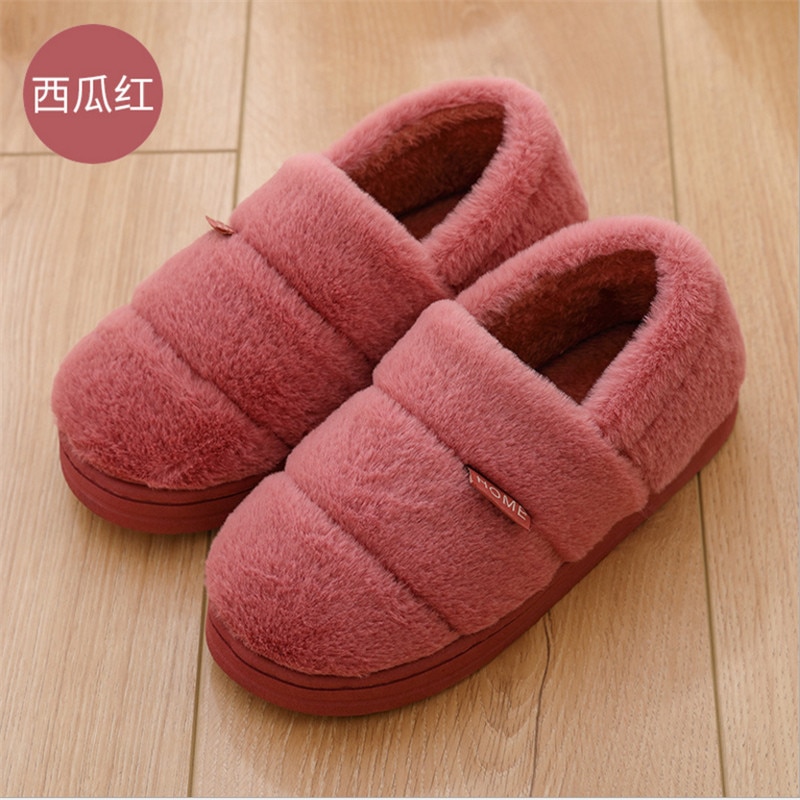 Winter Slippers Mannen Bont Schoenen Gezellige Huis Slippers Voor Man Warm Korte Pluche Indoor Schoenen Vrouwen Lover Slipper Calzado Hombre