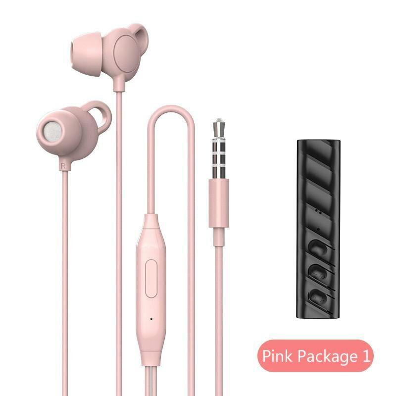 Auricular para dormir sin dolor con cable, cómodo para dormir debajo de la almohada, auriculares de conversión con micrófono, Bluetooth, novedad de: Pink Package 1