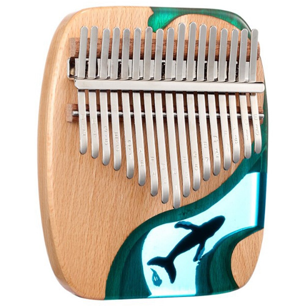 HLURU niebieski ocean Kalimba 17 klucz wieloryb kciuk fortepian ręcznie robione płaskie pokładzie fortepian prezent urodzinowy wysokiej jakości instrument muzyczny: Default Title