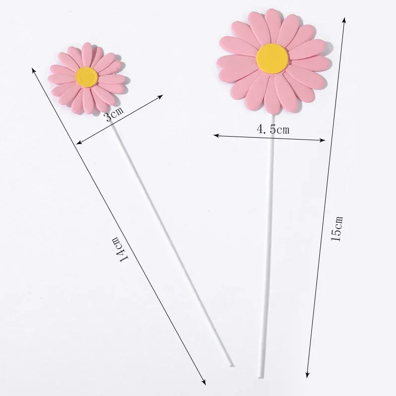 1/5 stk. kagetopper marguerit blomst sløjfe kageplugin cupcake dessertdekoration bagetilbehør fødselsdag babyshower festdekoration