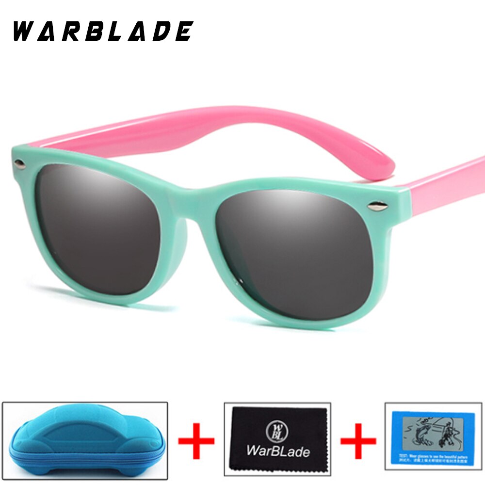 Gafas de sol polarizadas WarBlade para niños, gafas de sol para niños, gafas irrompibles de seguridad de silicona para bebés, gafas UV400 con caja