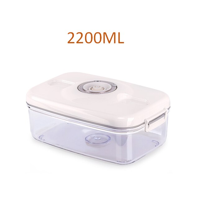 Circle Rectangle Square Food Storage Vacuum Container Different Capacity Vacuum Sealer Box Kitchen Storage for Vacuum Sealer: 2200ML