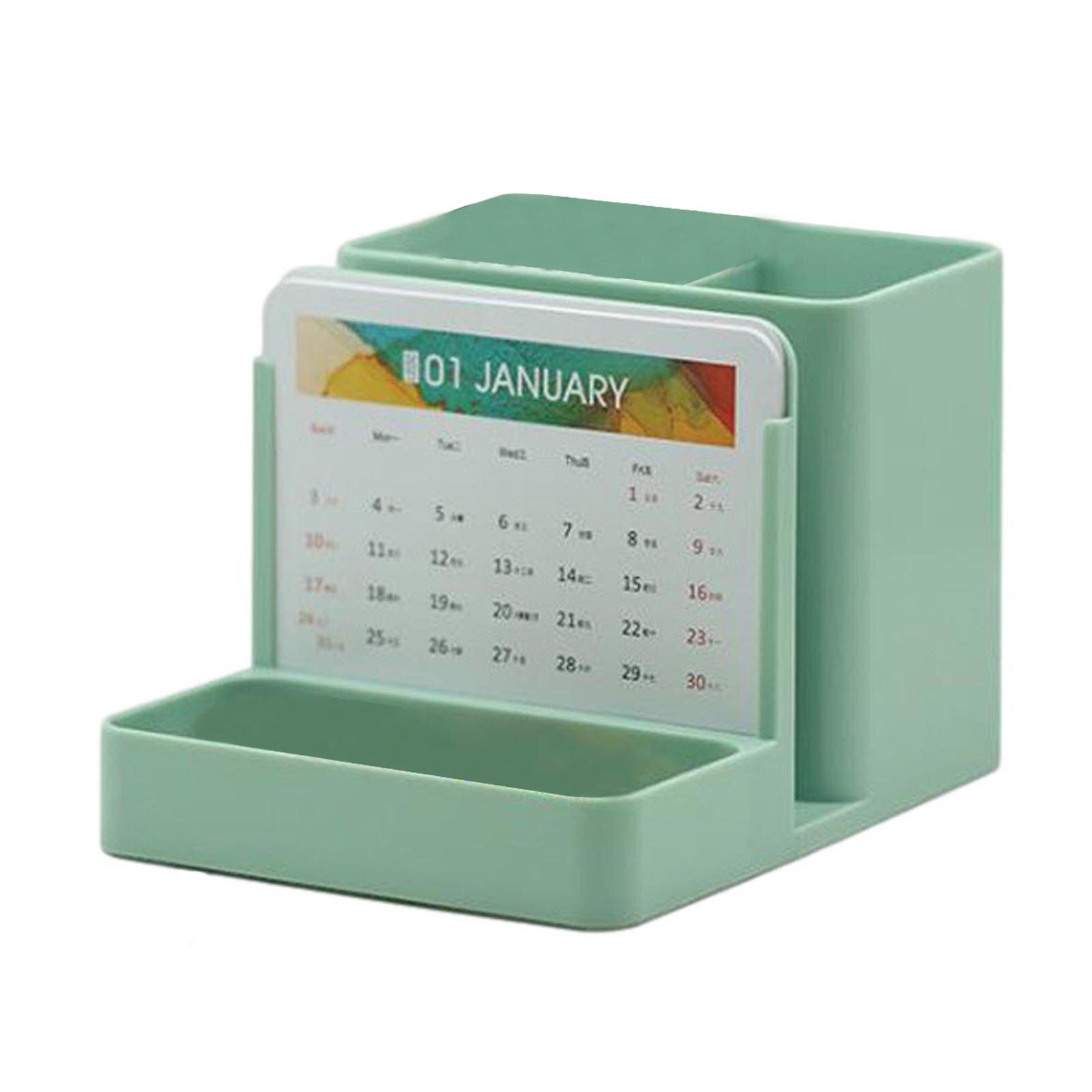 Plastic Kalender Organizer Pen Houder Kalender Opbergdoos Bureau Kalender Rangement Desk Organizer: C