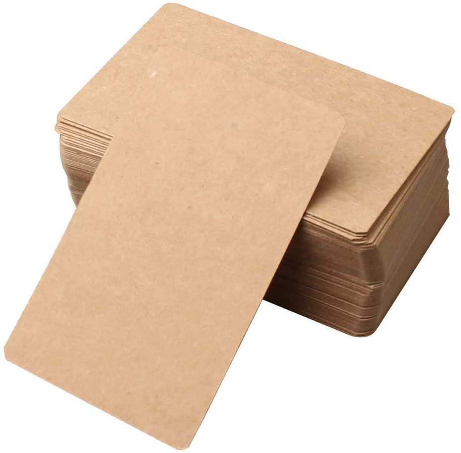 50 Pieces 350 Gram Blank Kraft Paper White Cardstock Paper Business Card Craft Cardboard Word Card DIY Card Stationery: 50pcs-kraft paper