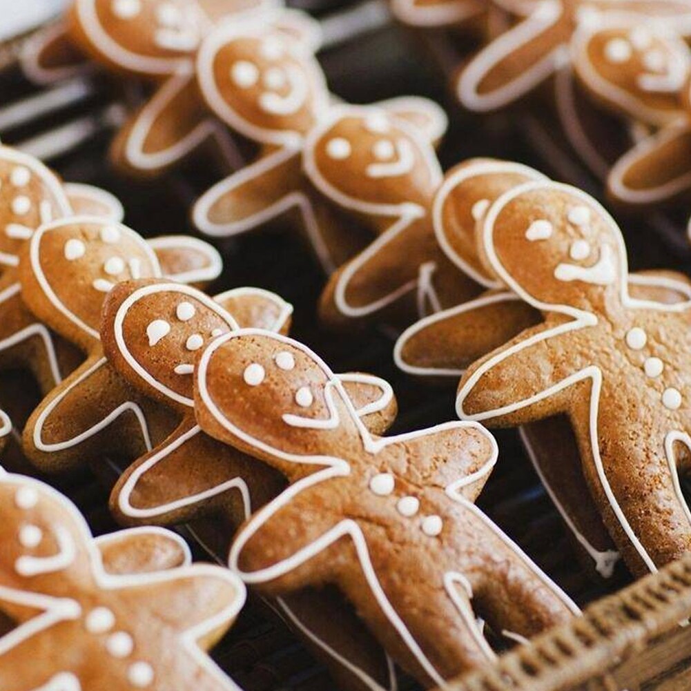 3pcs/set Kitchen Baking Tools Biscuit Mold Decorating Dessert Stainless Steel Gingerbread Man Cookie Cutter Reusable