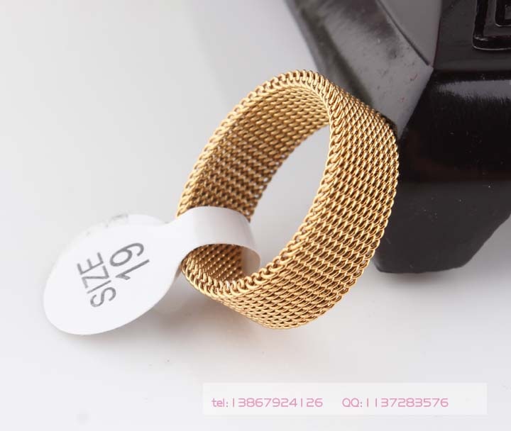 8mm gold farbe weiche mesh Titan stahl ring, Nachsichtiger ringe für männer und frauen, 316L edelstahl ringe schmuck