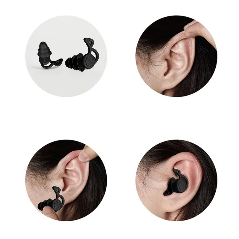 Tapones para los oídos de silicona antiruido, tapones para los oídos de natación, aislamiento de interferencias para el trabajo, dormir, Surf, Protector suave y cómodo para los oídos, 1 par
