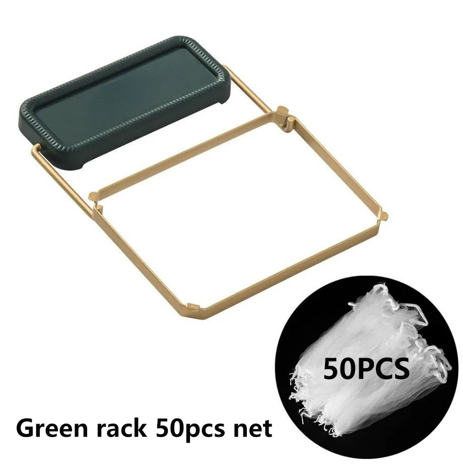 Aanrecht Filterrek met 100 Stuks Gootsteen Filter Mesh Zakken Opvouwbare Zeef Mesh Bag Stand Wegwerp Afval Vuilnis Netto Plank: Blauw