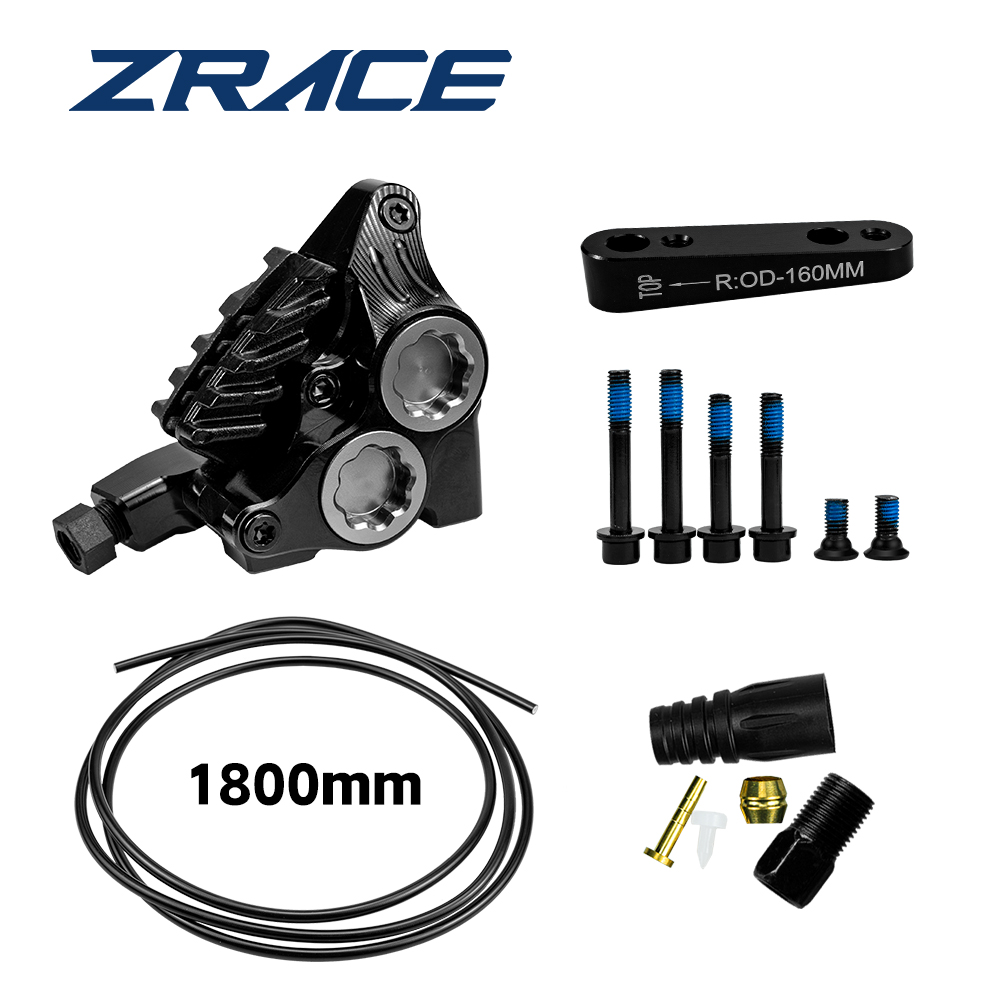 ZRACE XG4 flach montierter Vierkolben-Bremssattel, hydraulischer Straßenbremssattel, Bremsbeläge mit Eistechnik, leicht, CNC: Orange