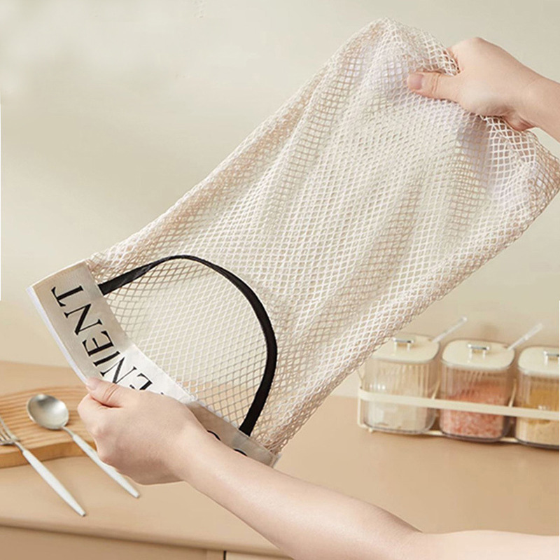 Bolsa de almacenamiento de malla para montaje en pared, soporte para bolsa de basura, dispensador de bolsas de compras de plástico, bolsa de artículos diversos, almacenamiento de red, organizador de bolsas de comestibles