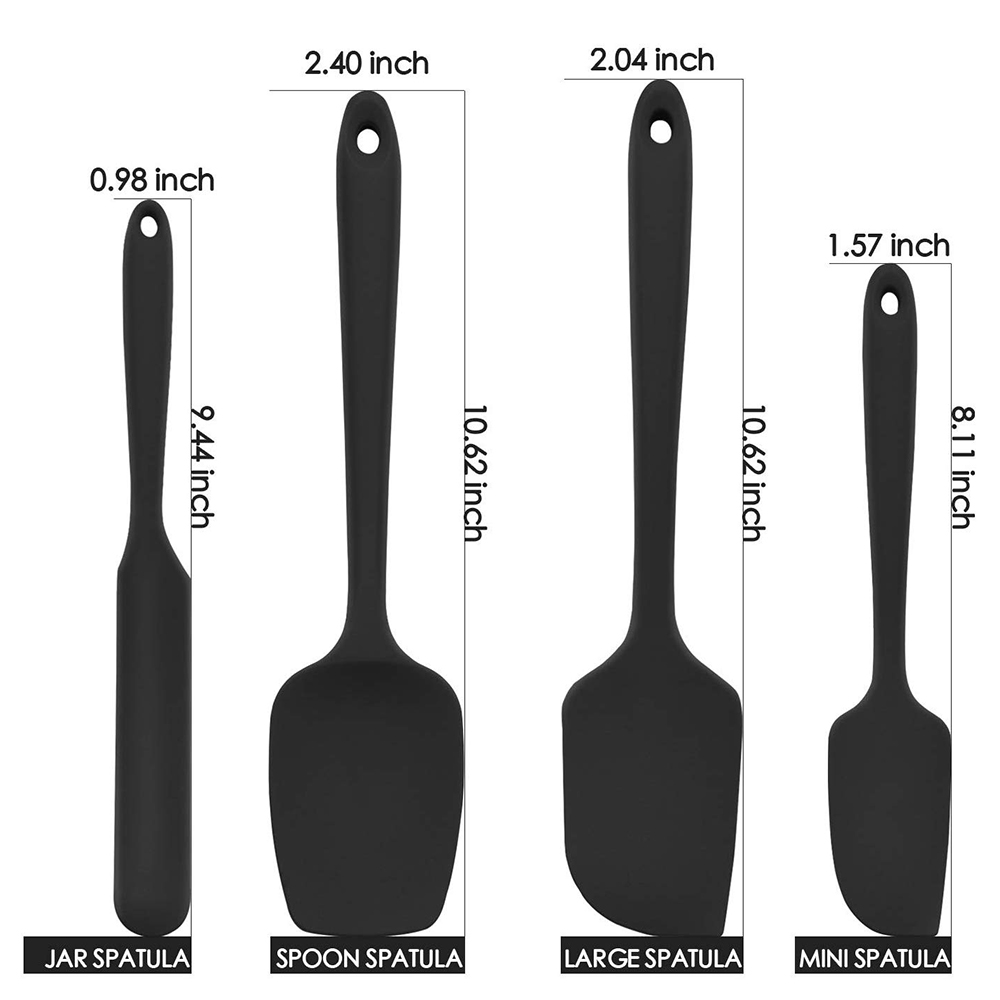 4 adet silikon pasta Spatula seti yapışmaz kauçuk Spatula seti isıya dayanıklı Spatula mutfak eşyaları seti pişirme aksesuarları