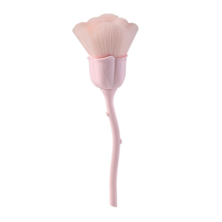 Brocha de maquillaje con flor rosa, pincel grande para polvo suelto, herramientas de belleza, pincel de maquillaje para arte de uñas, cepillo de rubor: Verde