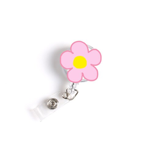 8 stk/parti akryl udtrækkeligt sygeplejerske-emblem rulle daisy love hjerte navnemærke id badge holder klip: 8