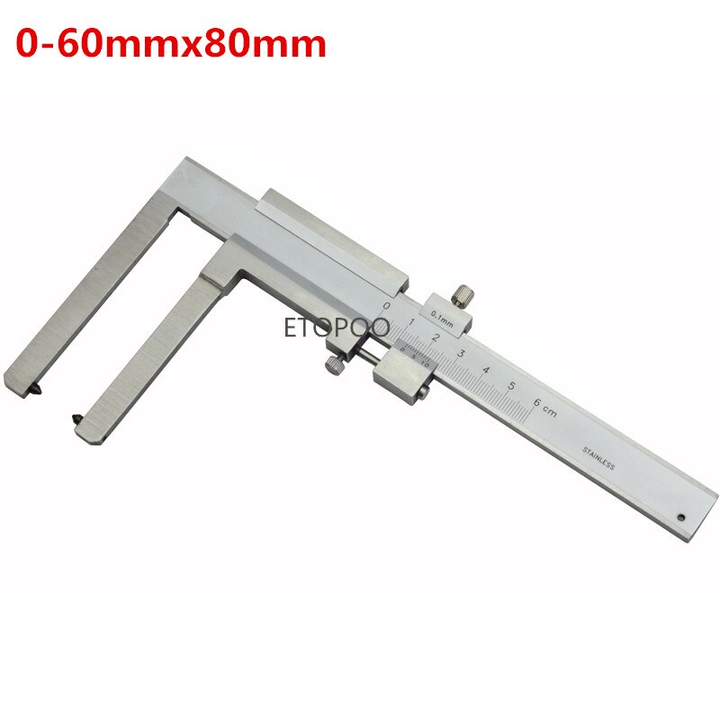 Stainless Steel Vernier Brake Disc Caliper 0-60mm Brake plate vernier calipers Brake Rotor Gauge For Brake Discs Disks Measuring: 0-60x80mm