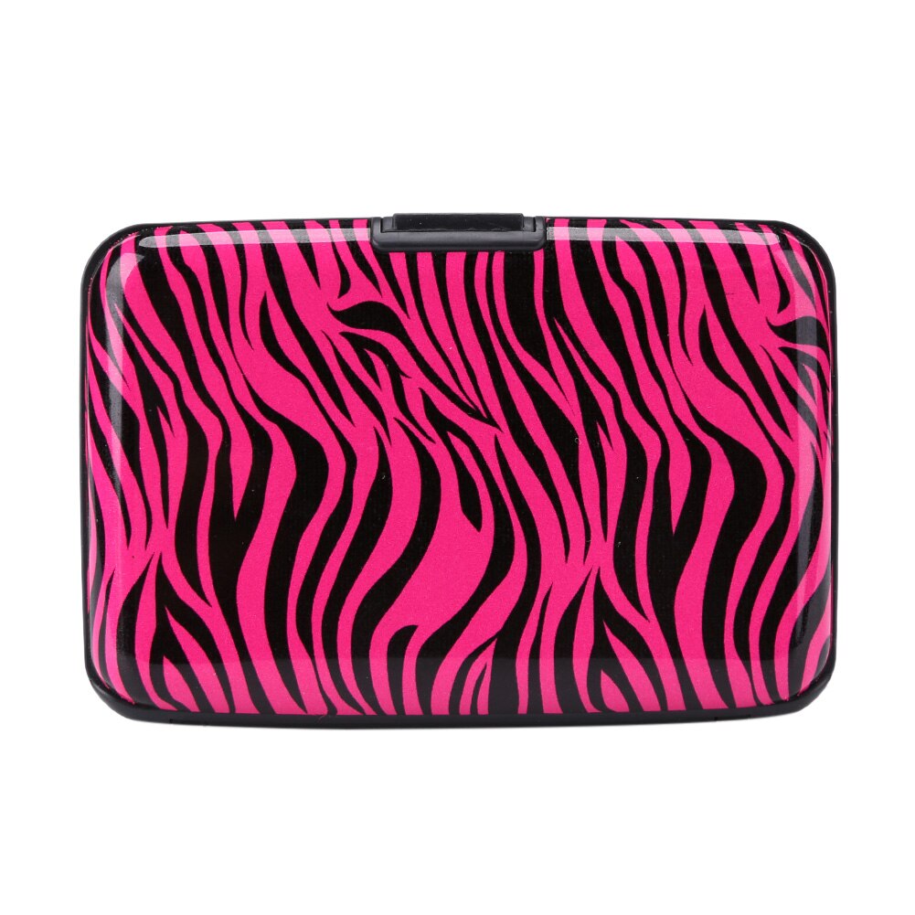 Kreditkarte Tasche Halfter RFID Aluminium Zebra Ebene aufbringen Brieftasche Frauen Männer Metall Geschäft Bank Karte Schutz fallen Geldbörse: C