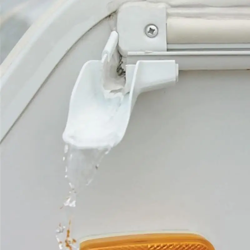 RV Gutter Spouts Mini Gutters For Gazebo RV Roof Drip Edge 2 Left And 2 Right Side White Gutter Extender Guides Rainwater Away