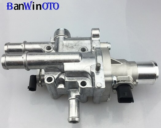 Boîtier en aluminium pour Chevrolet Cruze Sonic Aveo, boîtier de refroidissement, Thermostat, 251922, 251919928, 55579951, assemblage avec capteur: Silver Smooth