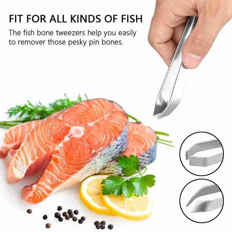 Stainless Steel Manual Fish Scale Fish Scraper Seafood Tool Planer Cleaner with Handle Fish Cleaning Tweezers Kitchen Gadgets