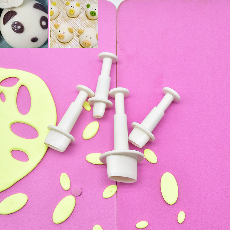 4 stuks/set van biscuit cutter food grade plastic cutter ovale/ronde biscuit cutter fondant cakevorm cake decoratie gereedschappen