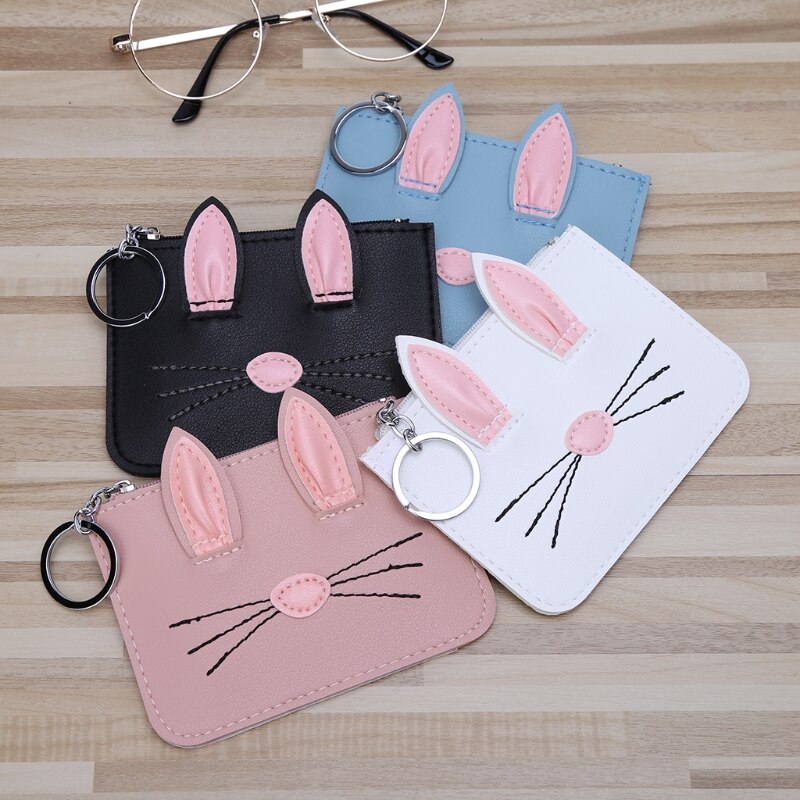 Schattige cartoon konijn portemonnee kaarthouder headset sleutelhanger tas tas portemonnee portemonnee voor meisjes