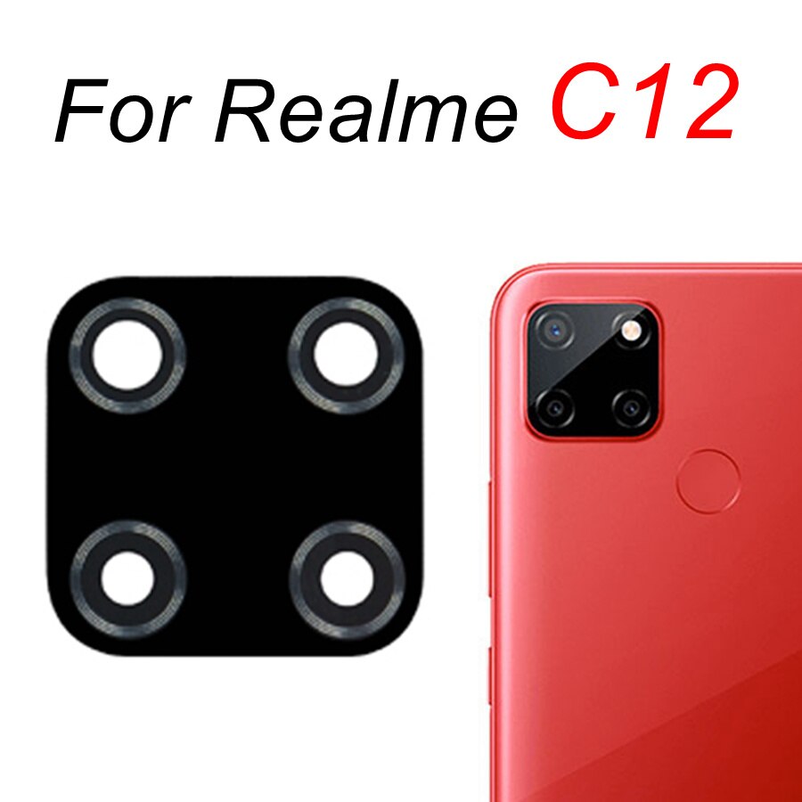 2 pz/lotto Posteriore Posteriore della Macchina Fotografica Obiettivo di Vetro Per Realme C3 C11 2021 C12 C15 C17 C20 C20A C21 C21Y C25 C25S C25Y C35 di Ricambio + Adesivo: C12