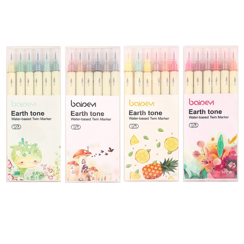 30 Farben Dual Spitze Marker Stifte, Flosse eliner und Aquarell Pinsel Stifte für Kunst skizzieren Kalligraphie oder Zeitschriften Zeichnung Färbung: Licht Gelb