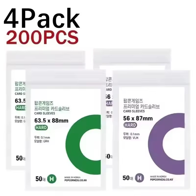 Korea Clear Kpop Photo Card Sleeve Anti-scratch Transparent Protector Bag For Popcorn Diy Game FootBall Korean idol Card Holder: black