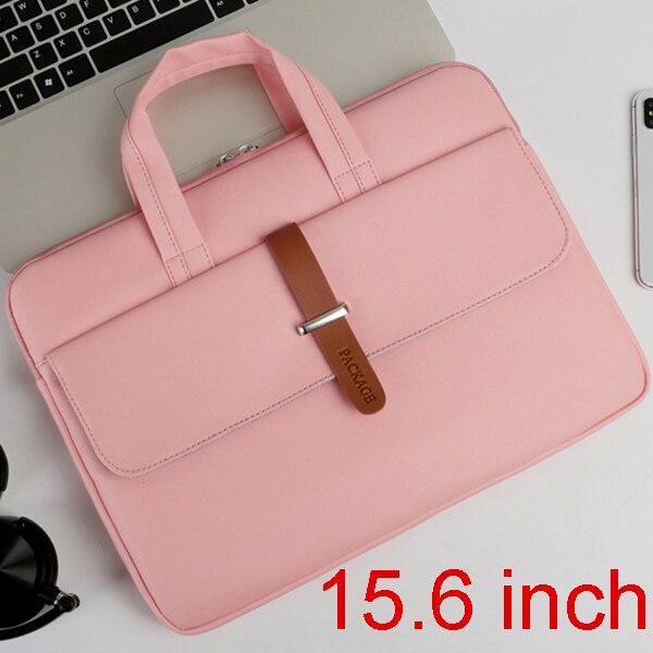 Waterproof PU Leather 13 14 15.6 inch Laptop Bag Men Women Business Handbag Female Notebook Bag