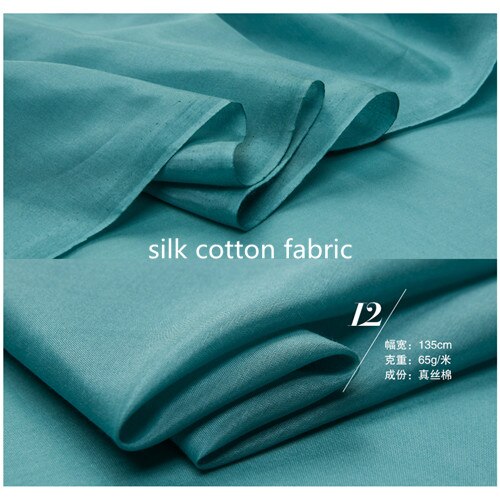 134cm*50cm Mulberry silk/cotton fabric pure silk material for dress lining silk cotton tissue lightweight soft silk linings: E