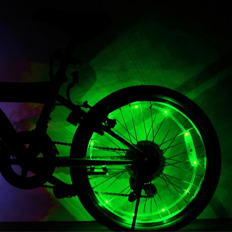 Bike Light Bicycle Wheel Light Practical Wheel Spoke LED Light Night Riding Decorative DIY Light Bicycle Accessories: green