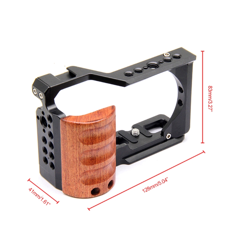 Stabilisateur de Cage de caméra en alliage d'aluminium ZV-E10, poignée en bois Compatible avec la caméra Vlog ZV-E10, accessoires pour chaussures froides