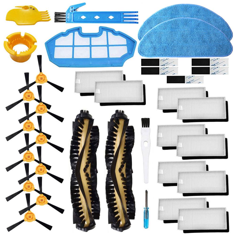 Accesorios repuestos para Cecotec aspiradora Robot Conga Excel 990 1 cepillo principal, 8 filtros Hepa, 8 brochas laterales, 3 telas: Verde claro