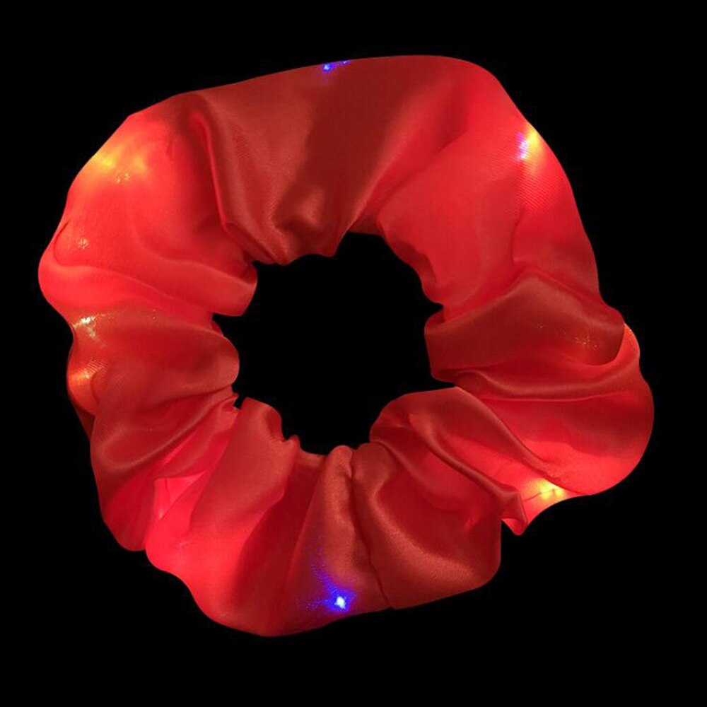 LED Light Elastic Hair Bands Headband Bar Party LED Luminous Ponytail Holder Pleated Elastic Scrunchie Hair Rubber Band: 7