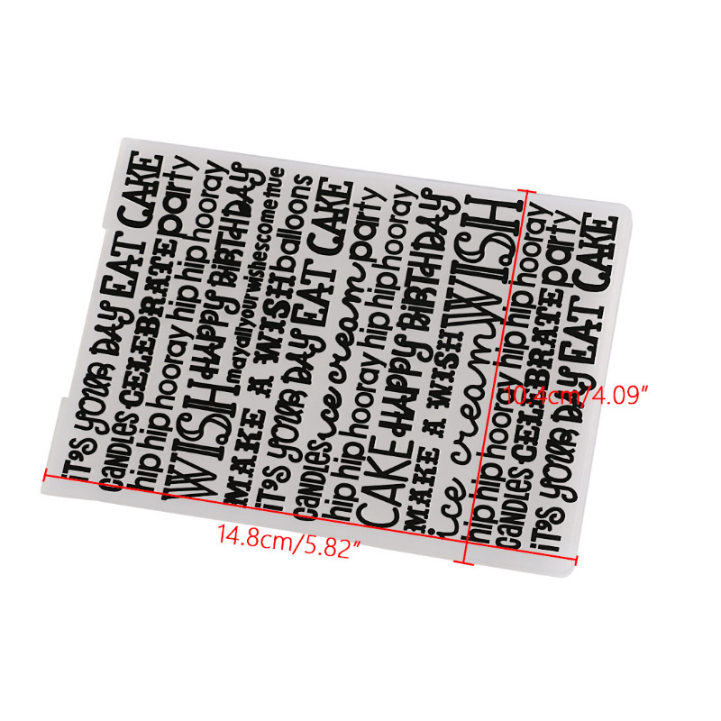 1PC Plastic Lace English Letter Clock Pattern Embossing Folder DIY Plastic Template Embossing Crafts Paper Scrapbooking Decor