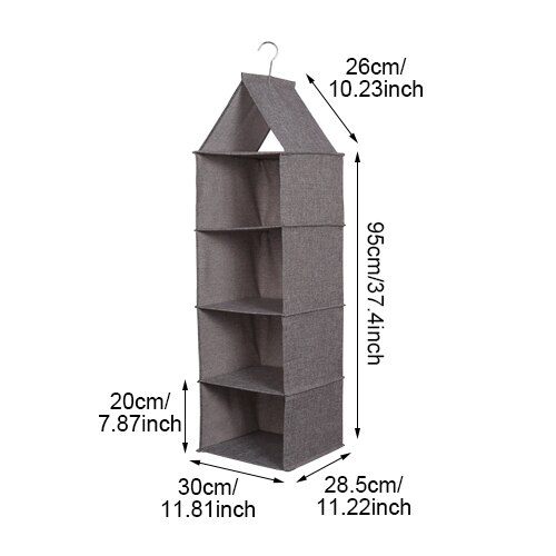 Bakingchef thuis hangende organizer kast garderobe kast kleding ondergoed opbergtas kledinglade organisatie accessoires: Grijs 4 laags