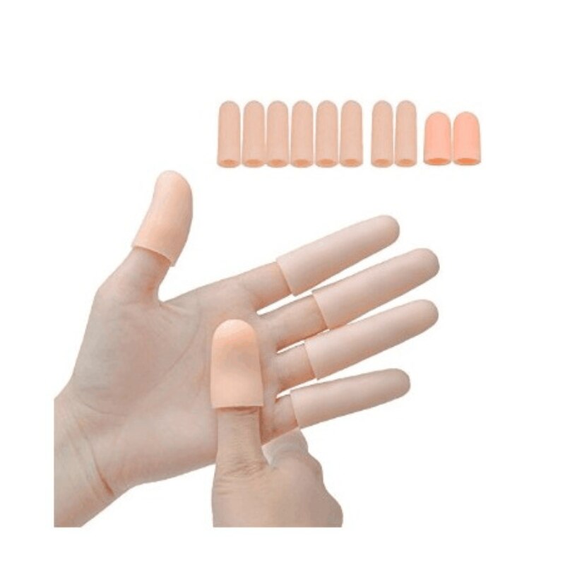 2pcs Silicone Fingers Cap Fingertip Finger Guard Anti-skid Set Finger Prevent pain and slip Protector Gloves