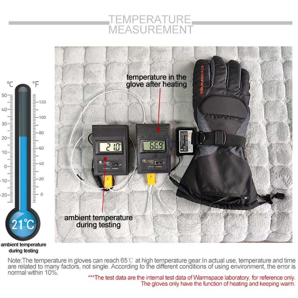 Electric Heated Gloves Warm Heating Mittens USB Rechargeable Gloves For Men Women Riding Skiing 7.4V 2600mAh